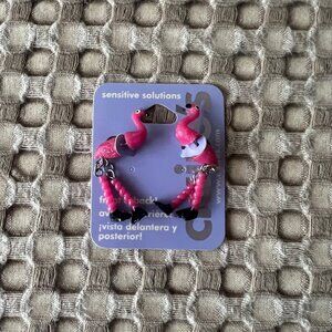Clair's front & back sensitive solution flamingo earrings NWT